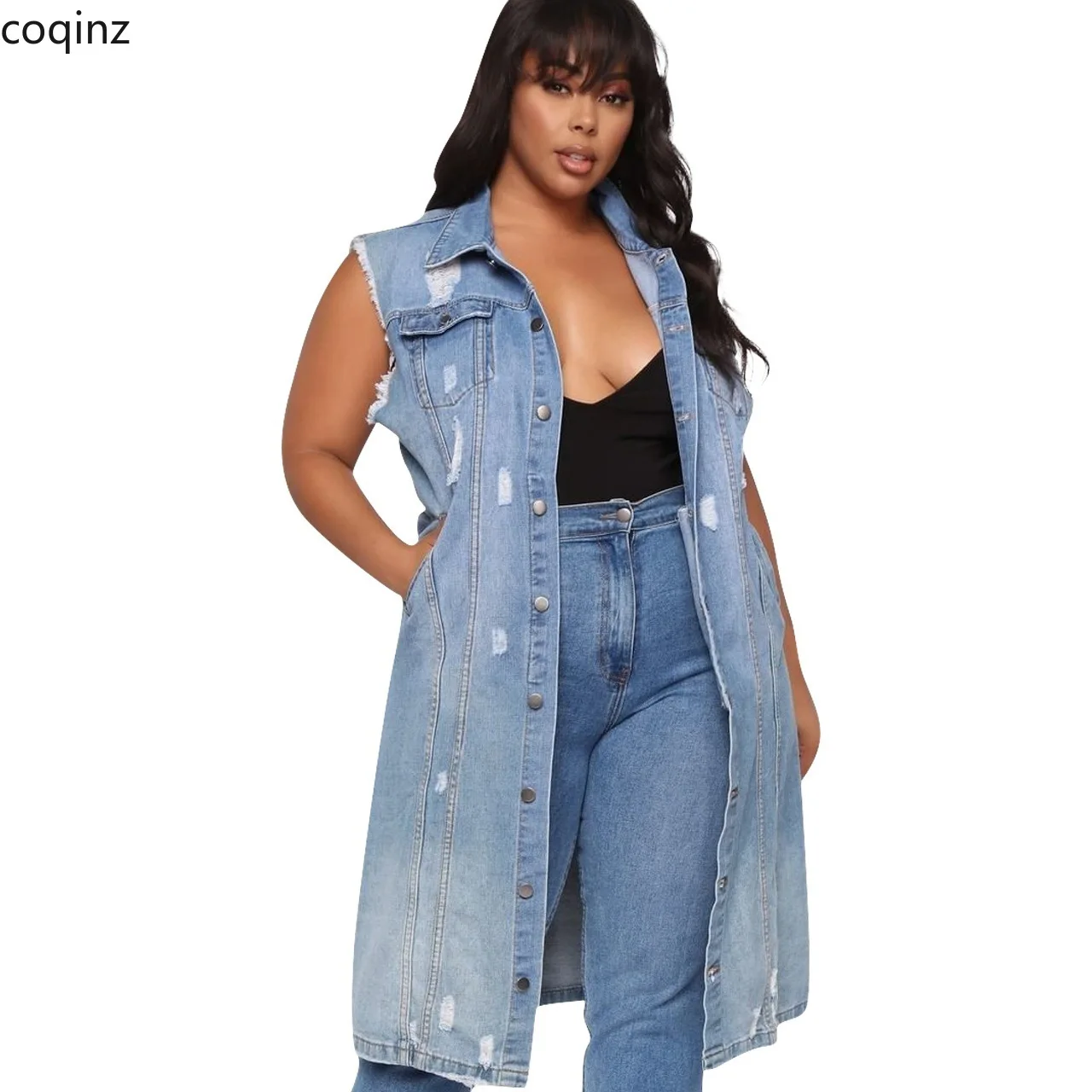 Лето, женский жилет размера плюс, женский жилет Colete Feminino Kamizelka damsk Gilet Femme Chaleco Mujer, длинный жилет Colete, джинсовый женский жилет Q322