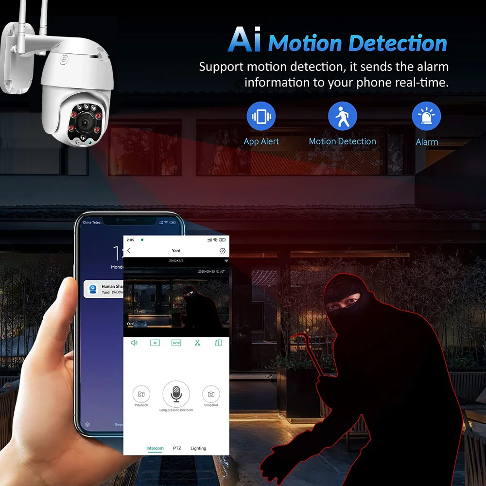 CamHipro FHD 1080P 4G WiFi IP Camera Outdoor Security Protection