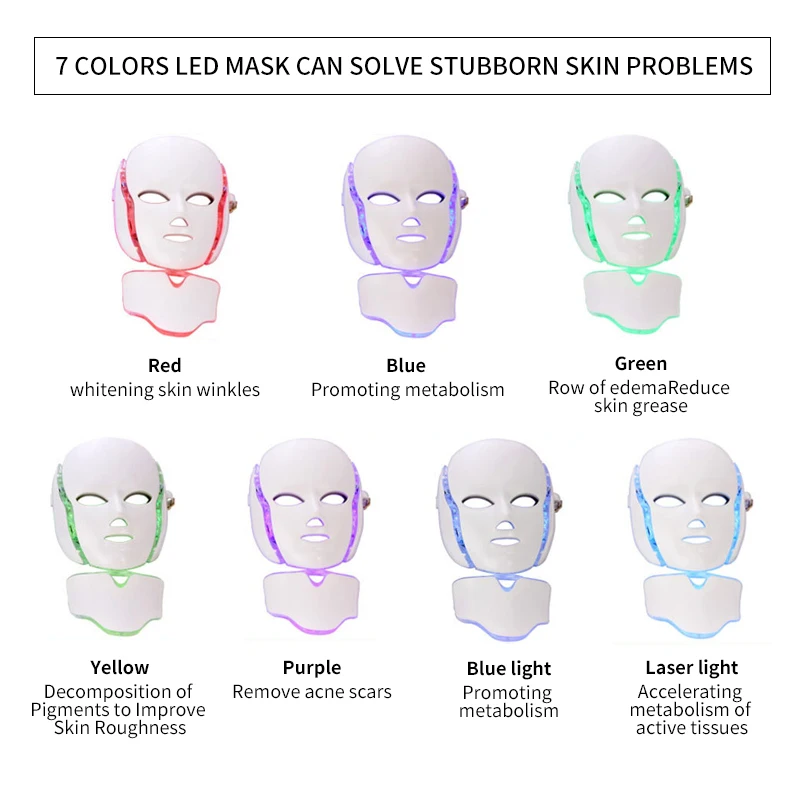 7 Colors light Led Facial Mask Led Korean Photon Therapy Face Mask Machine led mask Machine salon l