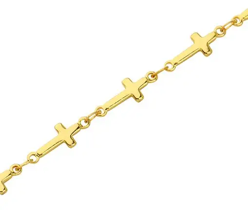 1 метр новые рекламные Donot Fade нержавеющая сталь 5*13 мм крест цепи ожерелье браслет для мужчин и женщин ювелирных изделий Аксессуары - Цвет: Gold