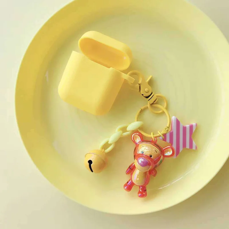 Милый чехол для наушников для Apple AirPods, силиконовый чехол для наушников Airpods, коробка для гарнитуры, защитная крышка, мультяшная кукла Минни, брелок - Цвет: A23