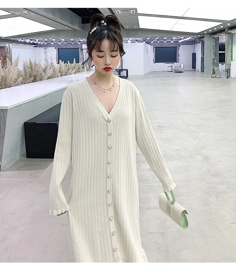 2020 Fashion Maternity Dress Loose spring autumn winter Skirt Pregnancy Clothes For Knit Pregnant Women Sweater (31)