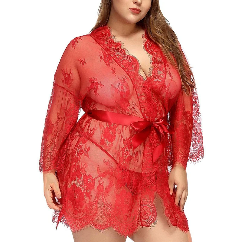 Плюс 3XXL нижнее белье халат кружевной для подружки невесты порно прозрачная