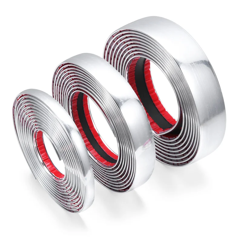 13M Silver Car Chrome Decoration Moulding Trim Strip Tape Auto DIY Protective Sticker 6mm Universal Bumper Window Door Protector car stickers car door stickers car reflective stickers car bumper sticker car reflective tape sticker carbon fiber car stickers car headlight stickers