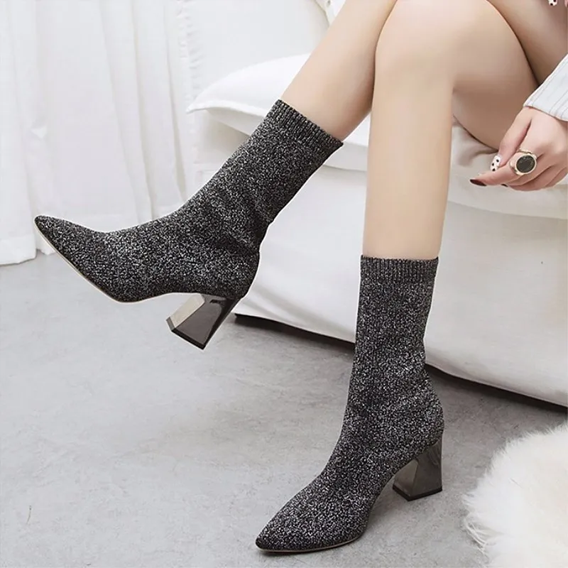 mid calf sock boots