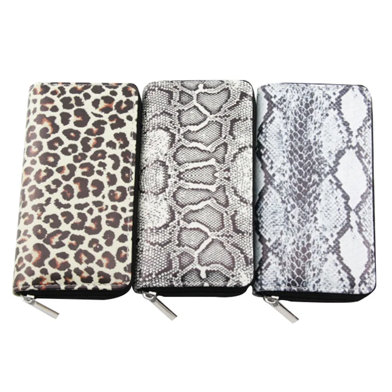 

KANDRA Vegan Leather Snakeskin Wallet for Women 2020 New Cheetah Print Leopard Long Wallet Zipper Cards Holder Christmas Gifts