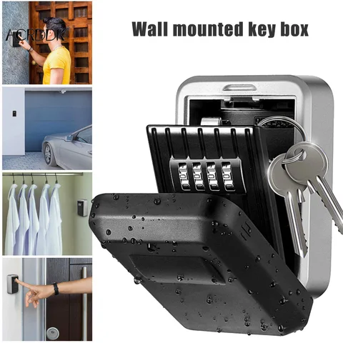 Mounted/Padlock 4-Digit Combination Key Lock Storage Safe Security Box Home Office FC