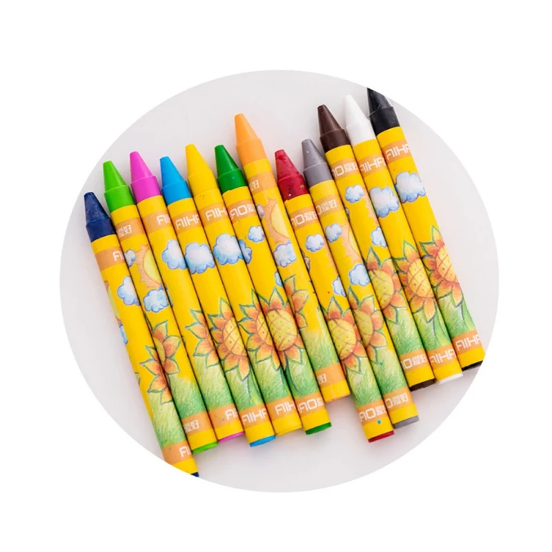 

12 Colors Crayon Drawing For Kids Student Sketching Gift Set Children Drawing Tools Student Colored Marker Pen