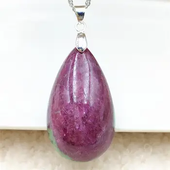 

Natural Ruby Zoisite Red Pendant 38x22x13mm Water Drop Women Men Gemstone Gift Ruby Zoisite Pendant Jewelry AAAAA