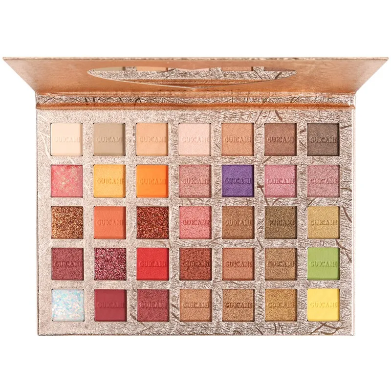 35 Colors Waterproof Long Lasting Highly Pigmented Glitter Eyeshadow Makeup Glitter Shiny Eyeshadow Palette Waterproof Cosmeti