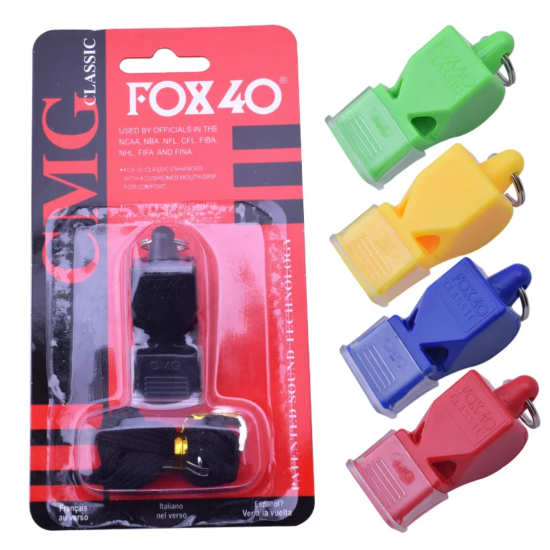 

Plastic Whistle FOX40 FOX80 Whistle Seedless Soccer Football Basketball Hockey Baseball Sports Referee Whistle 4 Colors Whistle