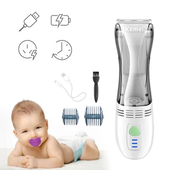

Kemei KM-79 White Electric Hair Clipper USB Baby Hair Trimmer Rechargeable Quiet Kids Ceramic Knife Head Does Not Hurt Skin