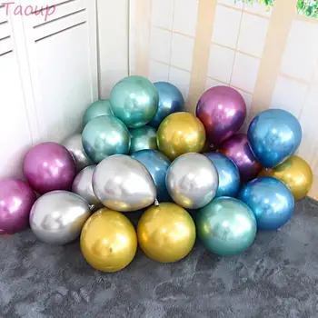 

Taoup Gold Silver 50pcs Metallic Balloons Air Latex Balloons Figures Round Ballons Accessories Wedding Balons Party Supplies