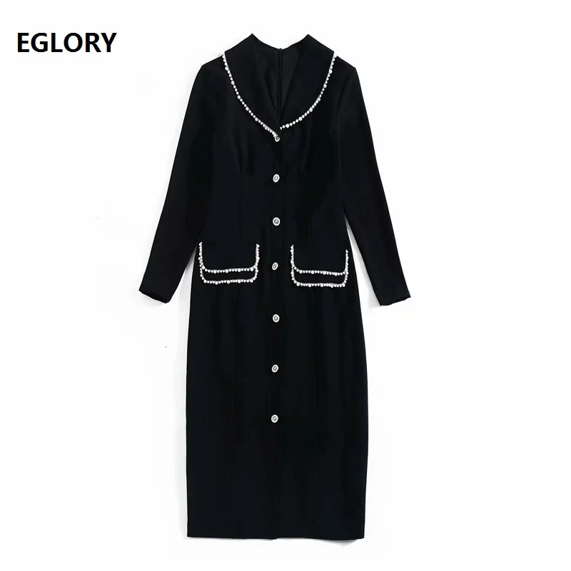 ^*Best Offers High Quality Sweater Dress 2019 Autumn Casual Pink White Black Knitted Dress Ladies Beading Button Short Sleeve Bodycon Dress