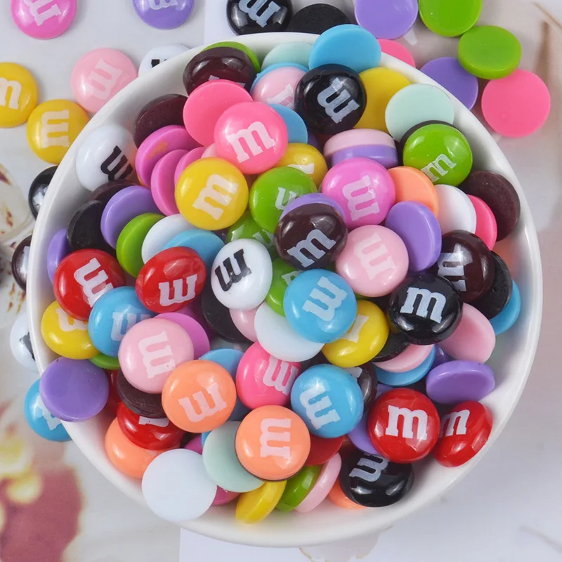 

20Pcs 15mm Kawaii M Candy Charms Resin Flatback Cabochons Pendants For DIY Bracelets Necklace Earrings Jewelry Making