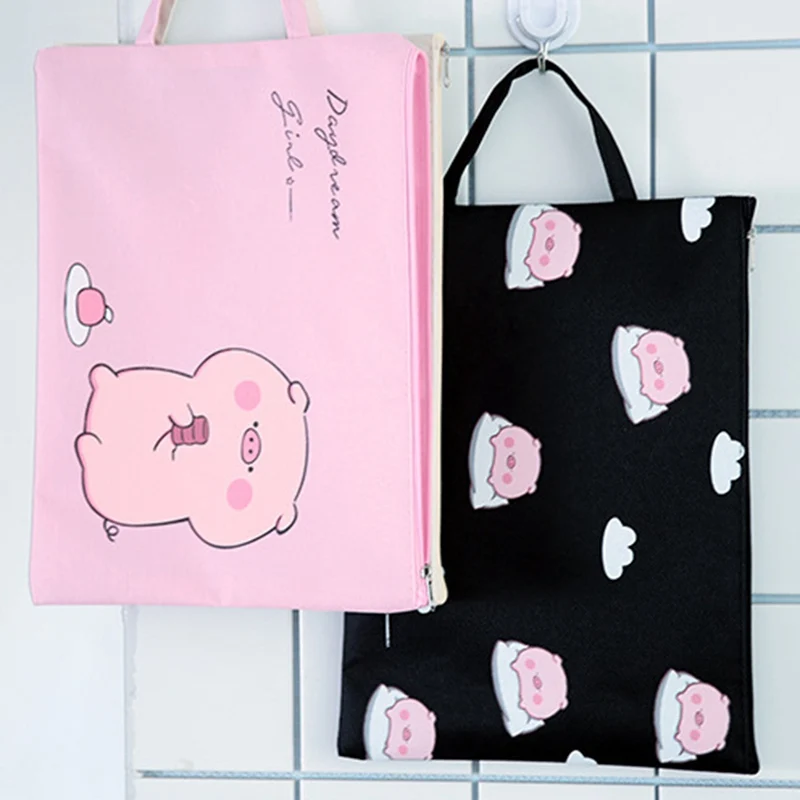 1 шт. A4 Сумка для документов Милая свинка папка сумка Kawaii большой емкости Ткань Оксфорд Высокое качество документы Папка Подарки для студентов