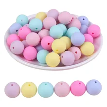 BOBO.BOX – anneau de dentition en Silicone pour bébé, 100 pièces/lot, 15mm, perles rondes à mâcher, de qualité alimentaire, à la mode 