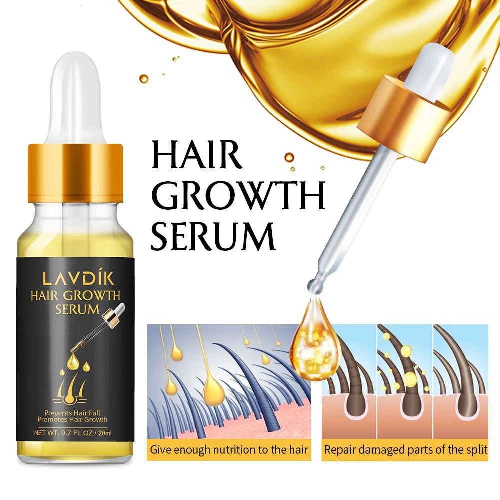 LAVDIK-suero de crecimiento rápido del cabello Natural, aceite esencial antipérdida de cabello, previene la pérdida de cabello, cuida el cabello dañado