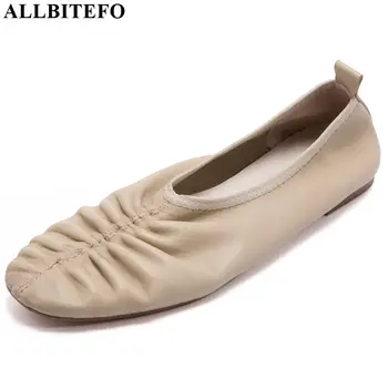 

ALLBITEFO comfortable women high heel shoes office ladies shoes sexy high heels genuine leather square toe women shoes