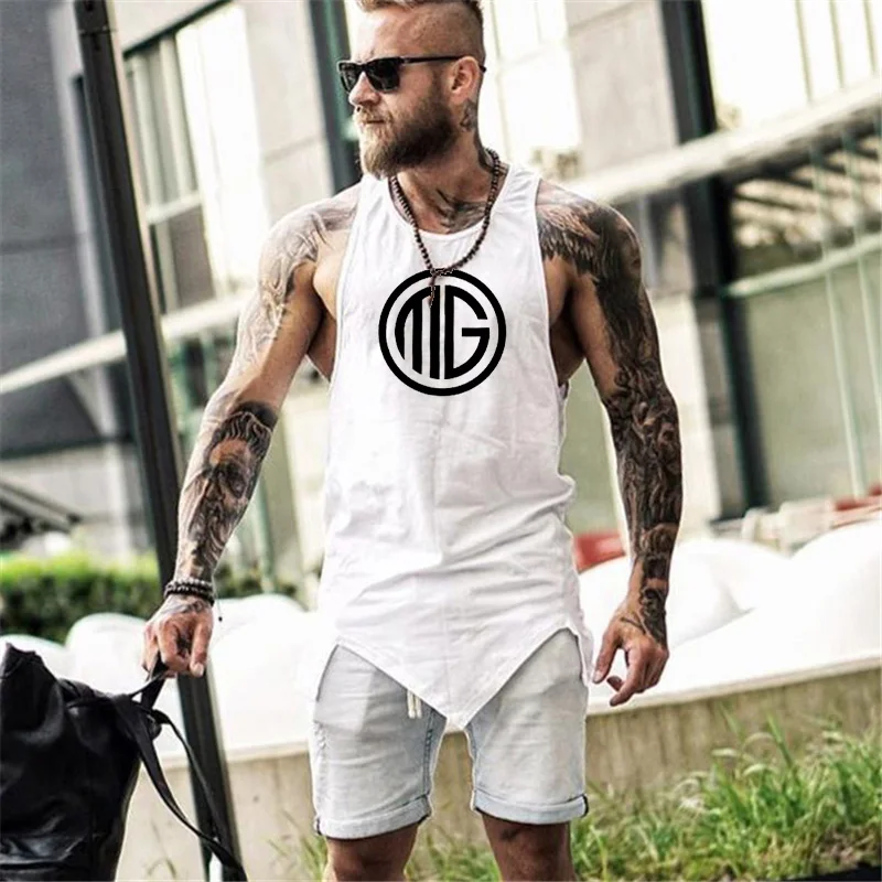 Брендовая хлопковая дышащая майка для мускулистых мужчин Singlet без рукавов мужские Майки Рубашка Фитнес майка Мужская одежда для спортзала Бодибилдинг