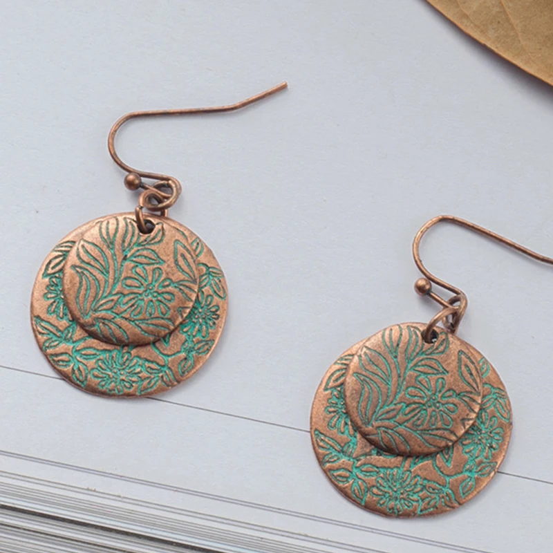 Богемные большие круглые Висячие серьги для женщин Boho натуральные камни, бусы Висячие серьги ювелирные изделия brinco bijoux