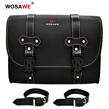 

WOSAWE Motorcycle Saddle Bag Tail Bag PU Leather Tool Bag Cycling Motobike Motocross Racing Side Handlebar Storage Pack