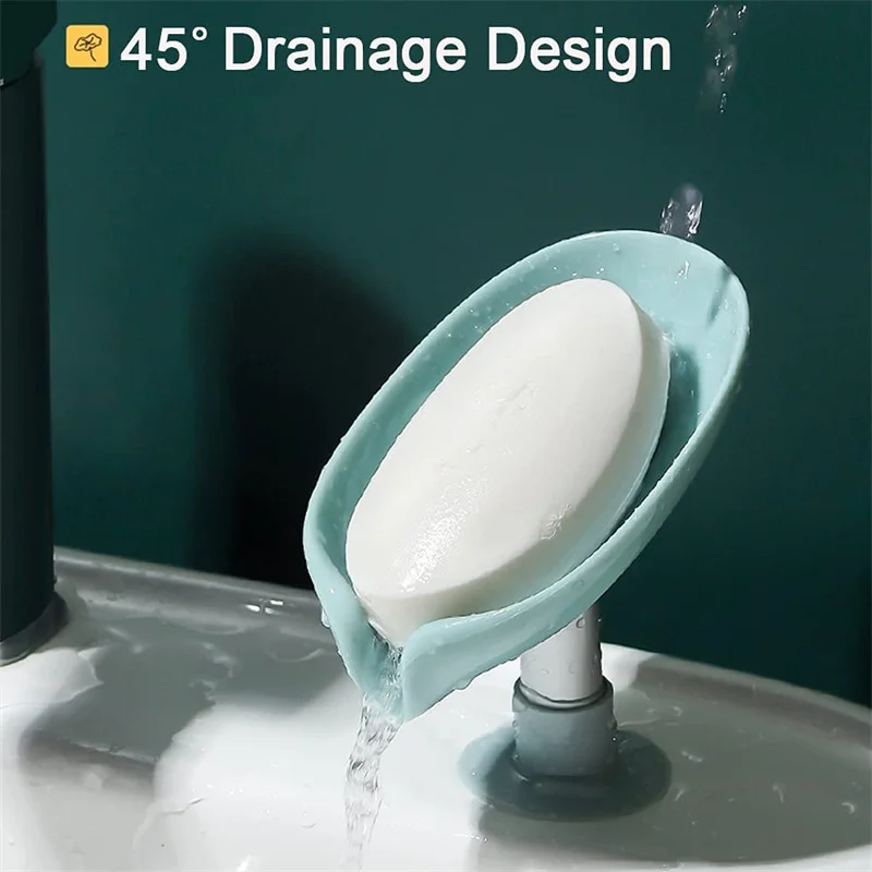 

Leaf Shaped Soap Holder Shower Soap Shelf Bath Soap Box Bathroom Shower Soap Holder Dish Storage Plate Tray Bathroom Storage
