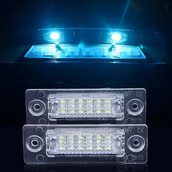 

2Pcs/Set LED Number License Plate Light Rear Lamp 18-LED For VW Caddy Transporter Passat Car License Plate Lights Car Styling