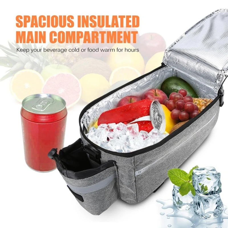 10L Large Space Bicycle Bag Bicycle Rear Rack Insulation Cooler Pack MTB Bike Seat Storage Shoulder Bag Folding Shelf Package