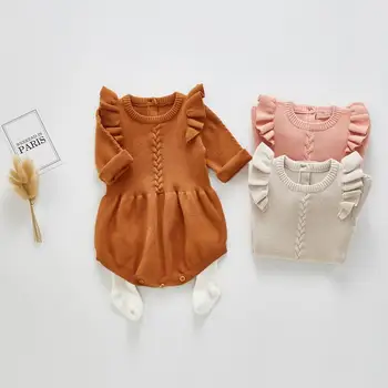 

Newborn Baby Bodysuits Autumn Solid Turn-Down Neck Long Sleeve Infant Bebes Girl Body Suits Tops Winter Toddler Kids Boy Clothes