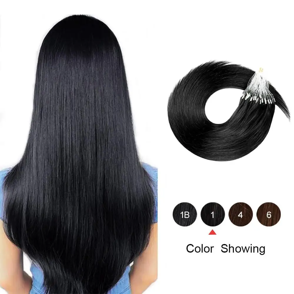 

Gazfairy Loop Micro Ring Hair Extensions 16''-24'' 50g Silky Straight Human Micro Bead Links Real Remy Hair Italian Keratin