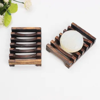 

Simple bamboo soap holder bathroom kitchen draining tray the soap dish is wooden savon boite