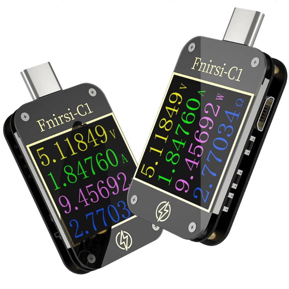 USB-тестер FNIRSI C1 вольтметр амперметр 1 3 дюйма TFT двойной Type-C протокол быстрой