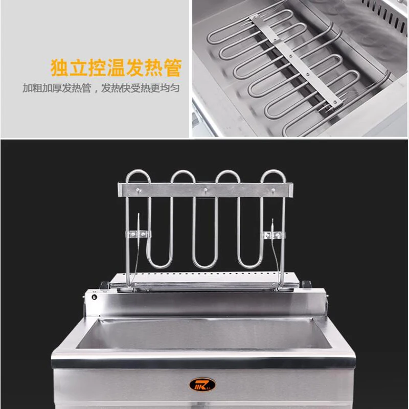 Commercial large capacity single basket electric fryer thick stainless steel fryer