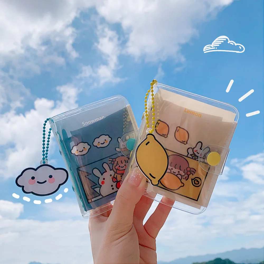 Cute Transparent Mini Loose-leaf Notebook Creative Portable Pocket Hand Book 3 Ring Binder Kawaii School Supplies Stationery