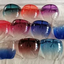 Unisex Colorful Eye Shield Visor Wrap Shield Large Mirror Sun Glasses Half Face Shield Guard Protector Face Mask Anti-spray Mask