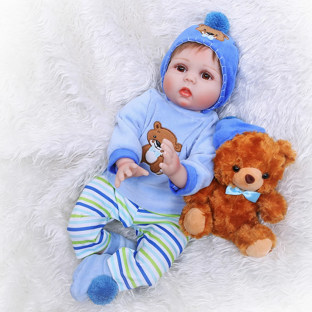 Reborn baby doll silicona 55 см реалистичное утяжеленное детское мягкое тело Реалистичная