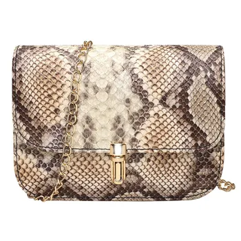 

Snake Bag For Women Hasp Shoulder Messager Bag Casual Leather Crossbody Bags For Female Chain Square Small Bags Sac Main Femme