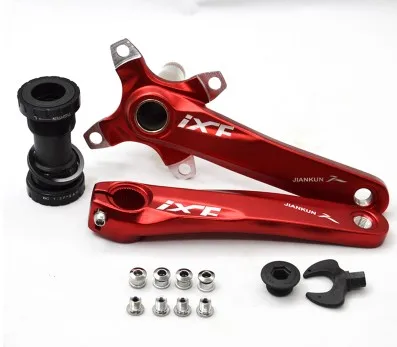 red with BB Велосипедный кривошипный набор 104 BCD CNC Untralight Crank MTB/дорожный велосипедный шатун с BB кривошипно для велосипедных аксессуаров части велосипеда - Цвет: red with BB