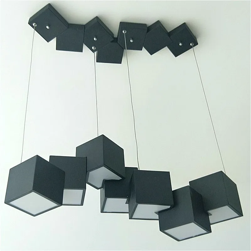 Modern restaurant LED chandelier lighting Nordic black/white long chandelier living room home decoration study room bar lighting