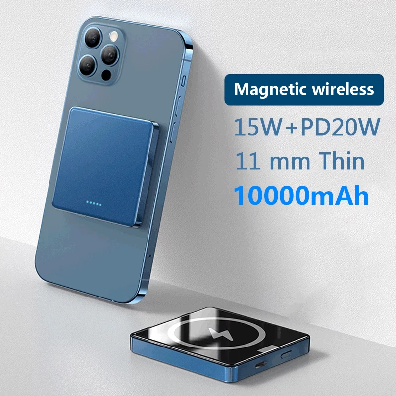 2022 New 10000mAh Portable Magnetic Wireless Power Bank 15W Fast charger For iphone 13 12 Pro Max Mobile Phone External Battery fast charging power bank