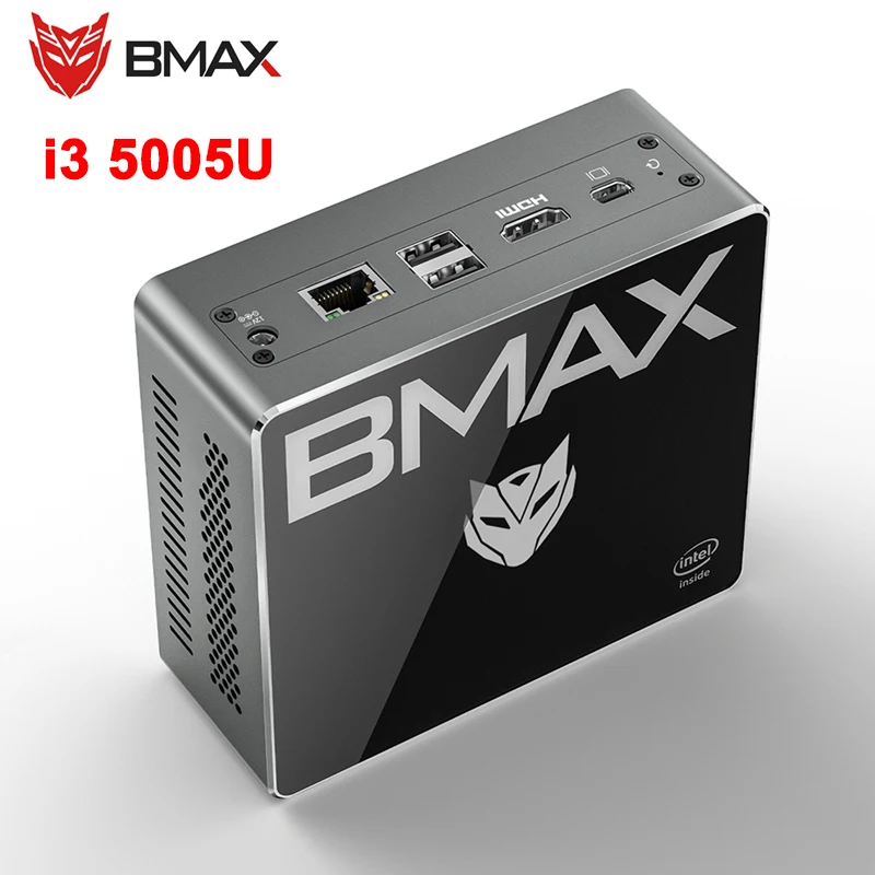 Мини-ПК BMAX B3 Windows 10 Pro Intel i3-5005U 8 ГБ ОЗУ 128 ГБ/256 ГБ/512 Гб SSD двойной Wi-Fi 1000M LAN 4K