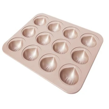 

12-Cup Nonstick Madeleine Pan Baking Shell Mould Madeleine Cake Cookie Candy Pastry Chocolate Dessert Baking, Chestnut Shape