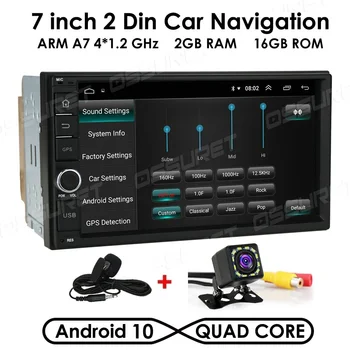 

Universal 7" Android 10.0 Double Din Car Radio Stereo Head Unit GPS Navigation Autoradio Video Car Multimedia Player Rear Camera