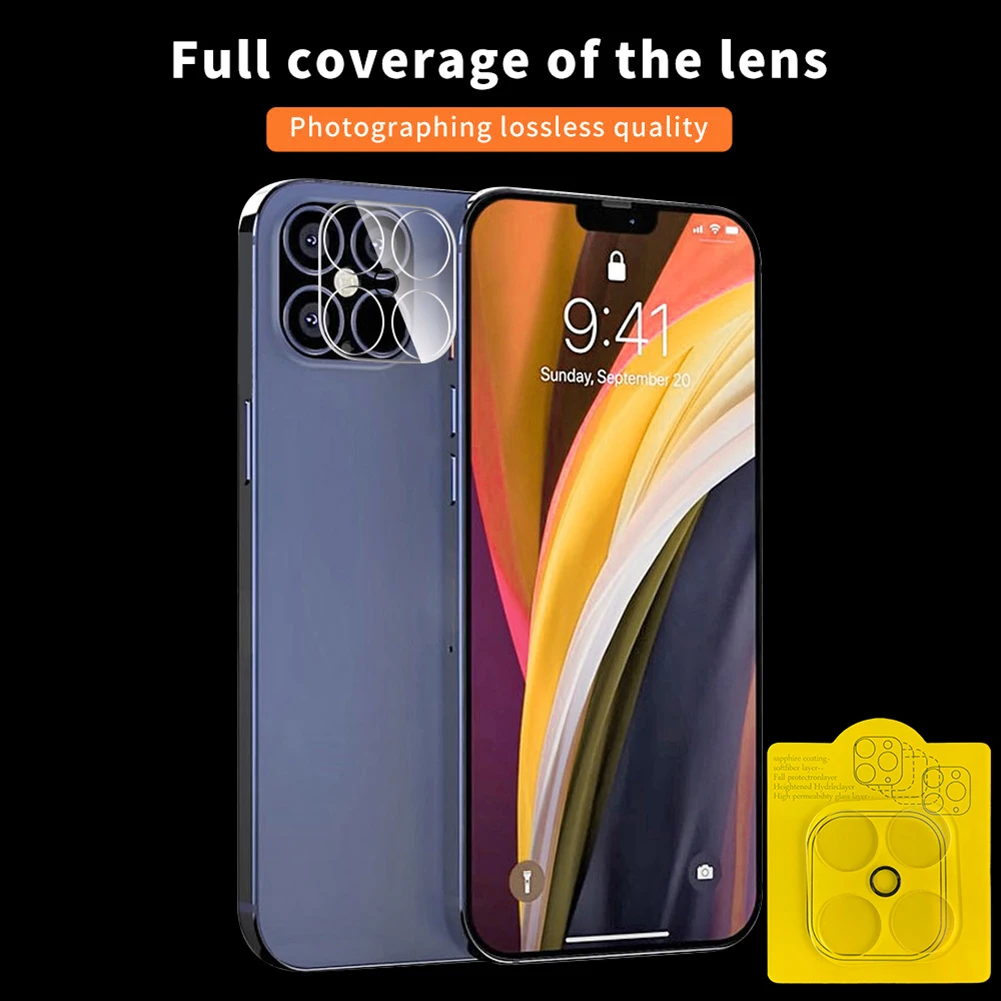 Tempered Glass Full Coverage Phone Camera Lens Protective Film for iPhone 12