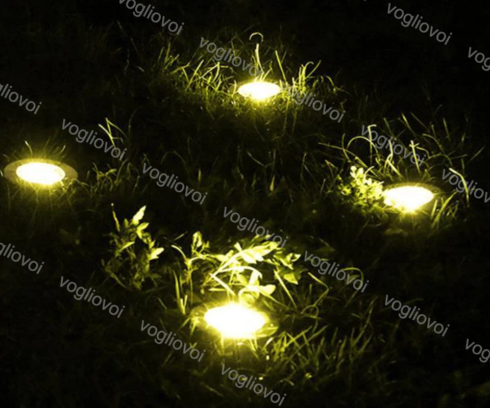 Vogliovoi Solar Garden Lights Underground Lamps 8 LED Buried Lamp Light Outdoor Waterproof Path Way Garden Under Ground Decking