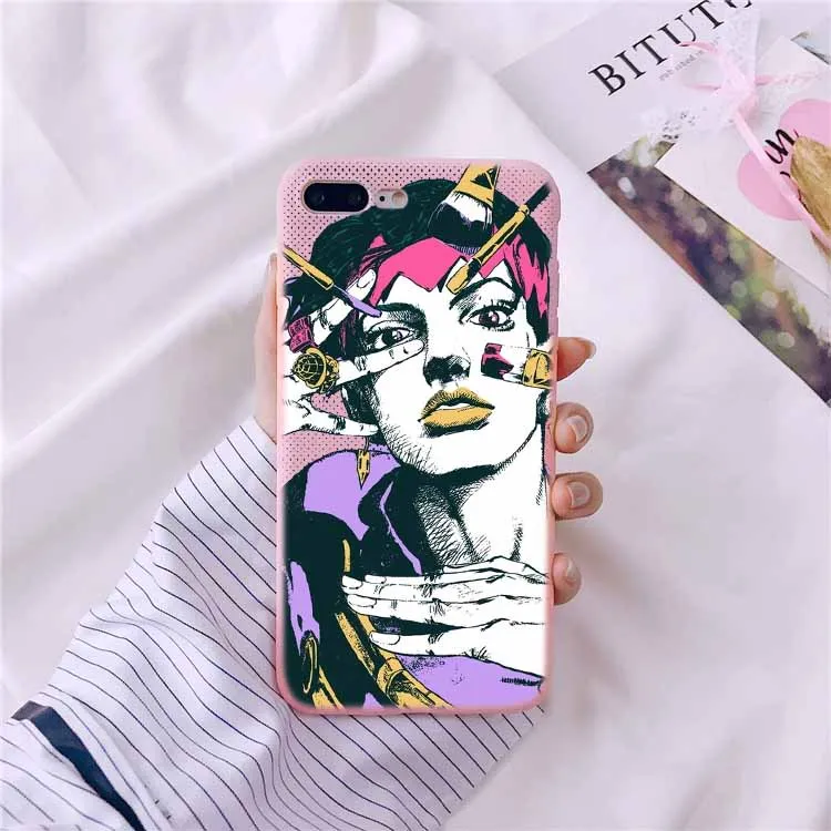 JOJO'S Необычные Приключения над небом JoJo аниме аксессуары для телефонов Чехол оболочка для iPhone XR XS MAX X 8 7 Plus 6 5S 11 Pro - Цвет: TPU