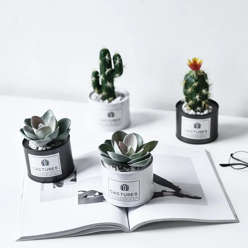 

Nordic Green plant simulation Potted Cactus pot culture Home Decoration Creative Ornaments