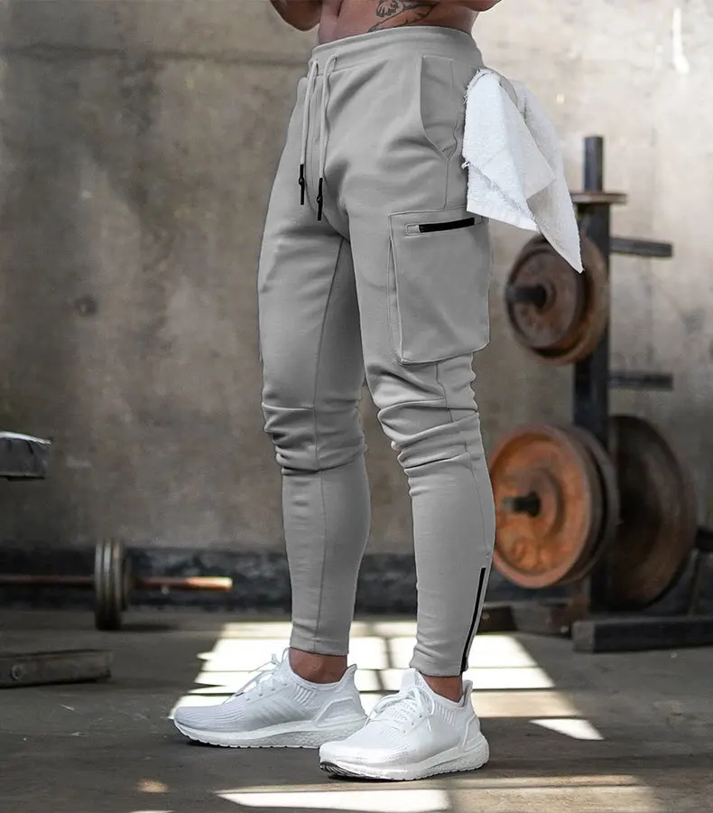 white sweatpants Joggers Men 2020 Streetwear Trousers Multiple Zipper Pockets Muscle Mens Pants , Sweatpants Tracksuit 20CK19 cargo sweatpants