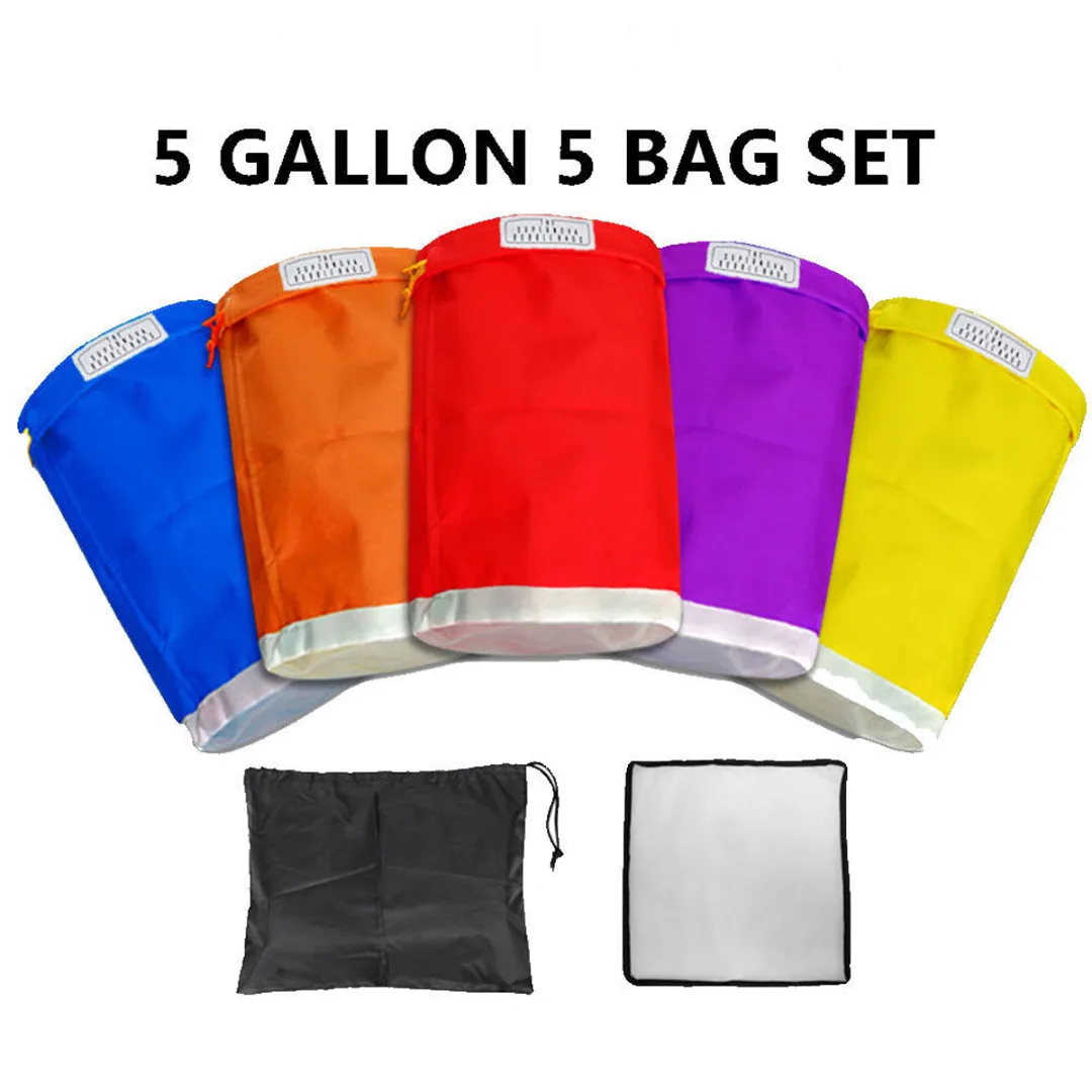 5 Gallon 5 Bag 1/5 экстрактов льда пакеты из пузырчатой пленки садовые мешки для выращивания комплект экстрактора Садовые принадлежности мешок-горшок для цветов - Цвет: 5 Gallon 5 Bag